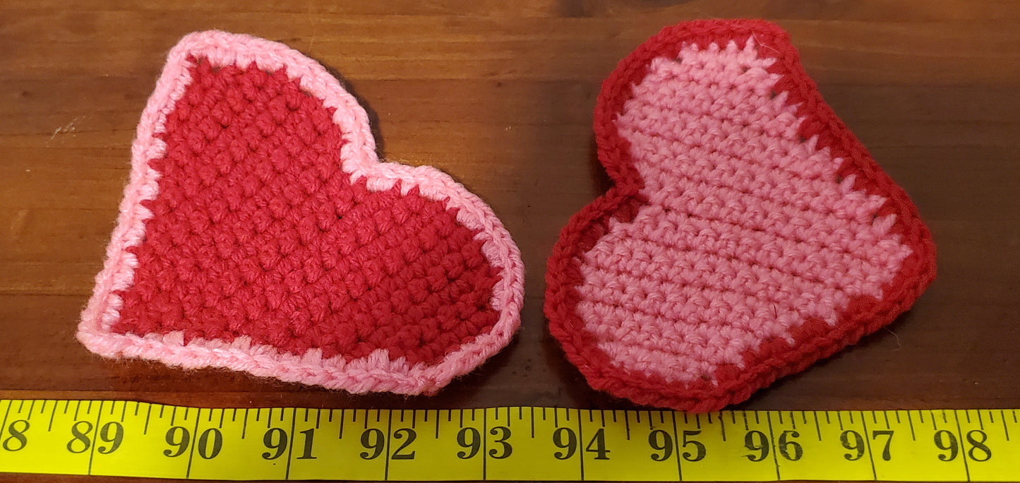 Crochet Heart Coasters