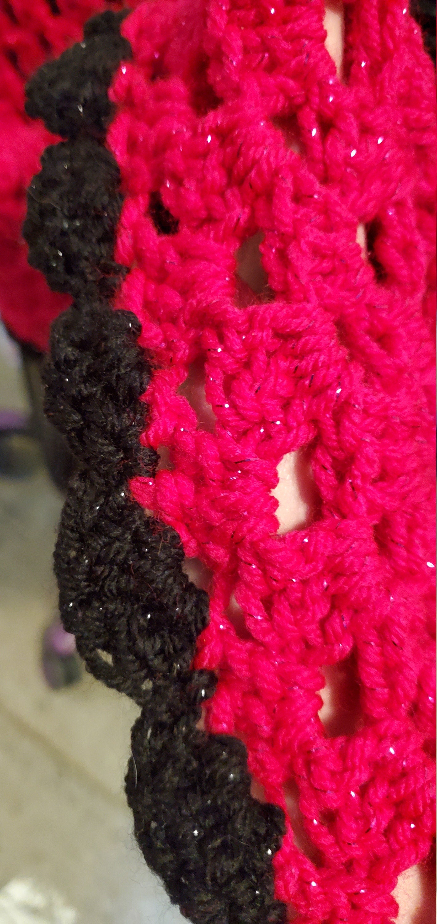 Pink Shawl with black trim