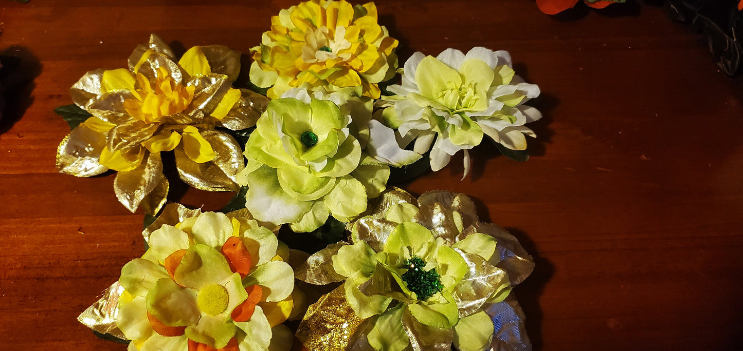 Frankenstein flower hair clips