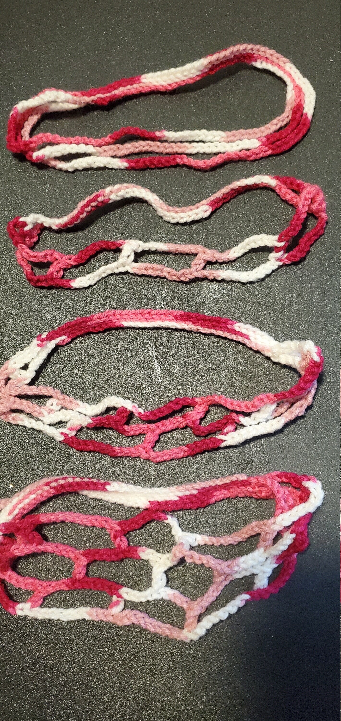 Crochet Headband- Pink and White