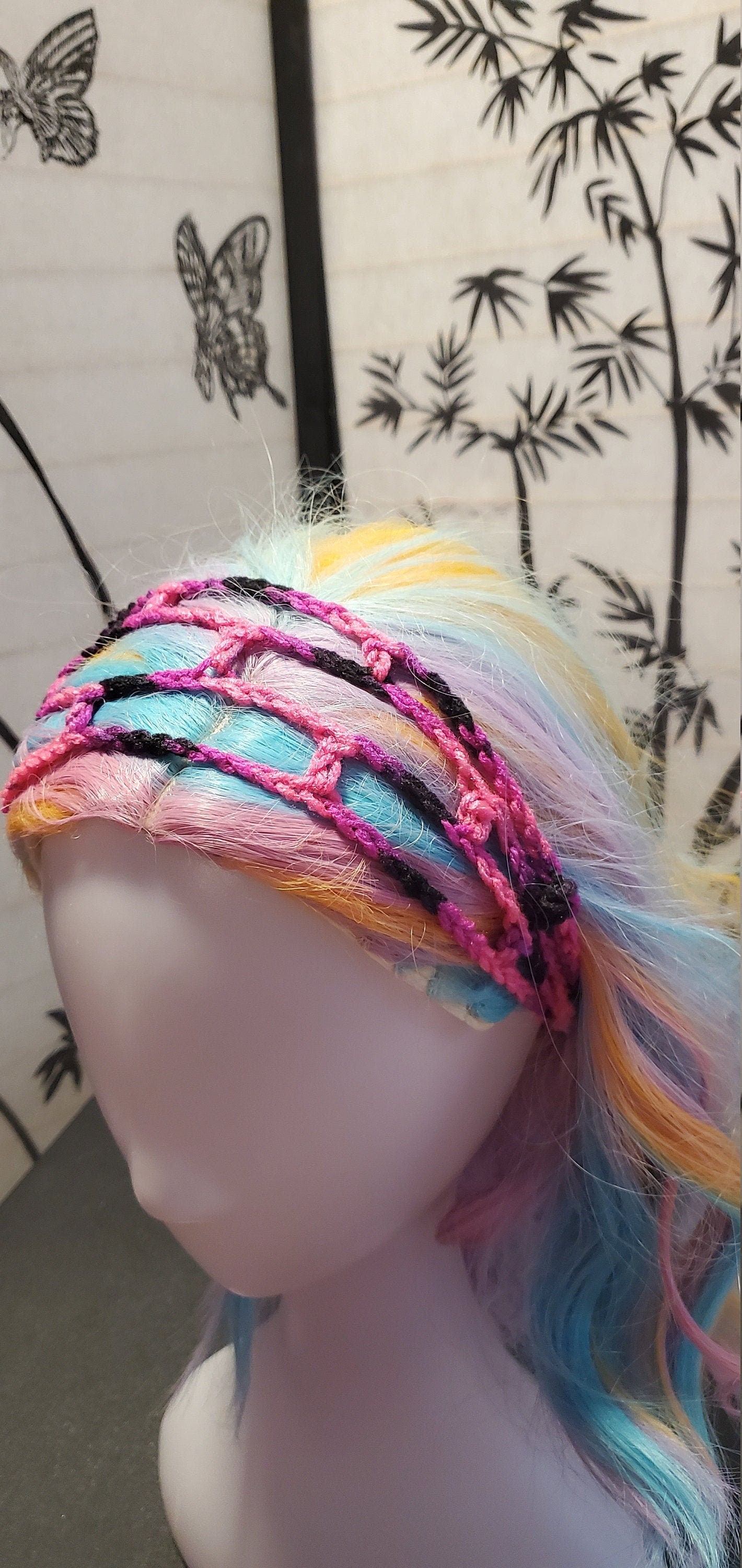 Crochet Headband- Panther Pink