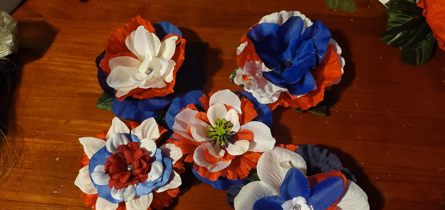 Frankenstein Flower Clips- 4th of July