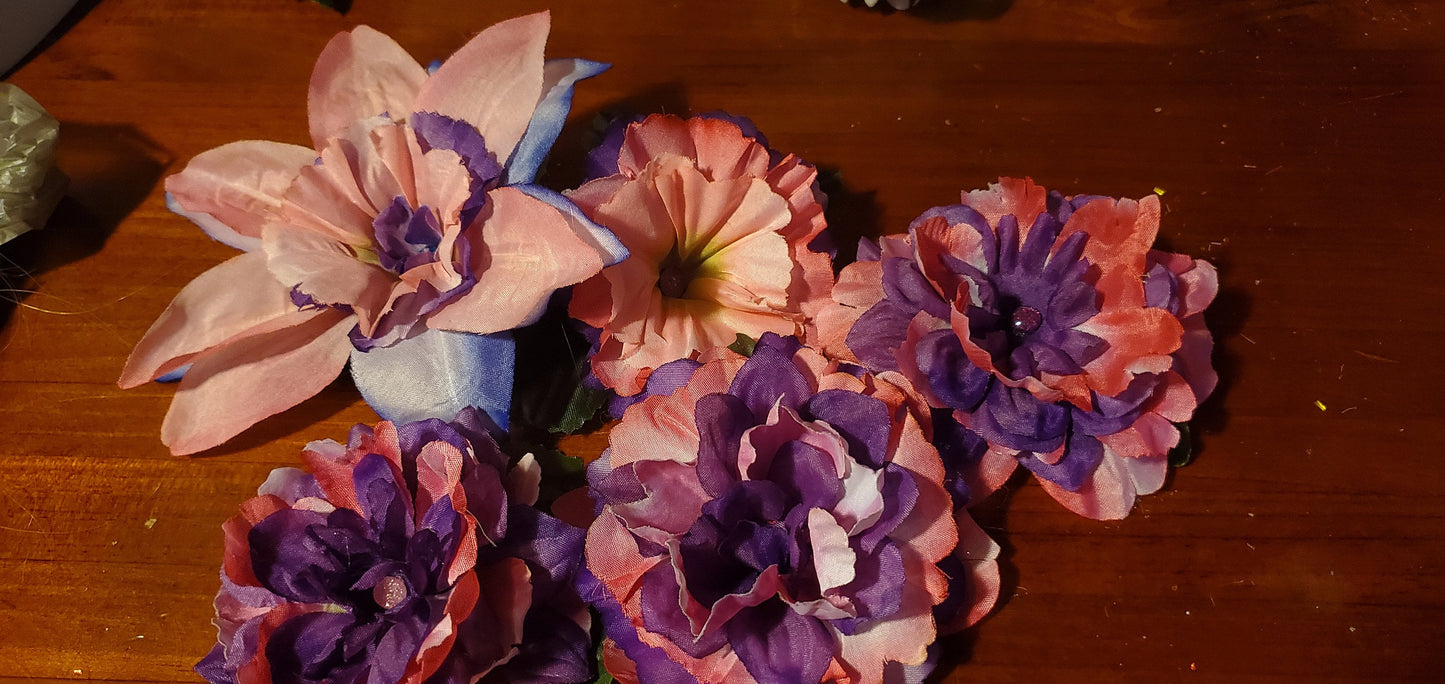 Frankenstein flower hair clips