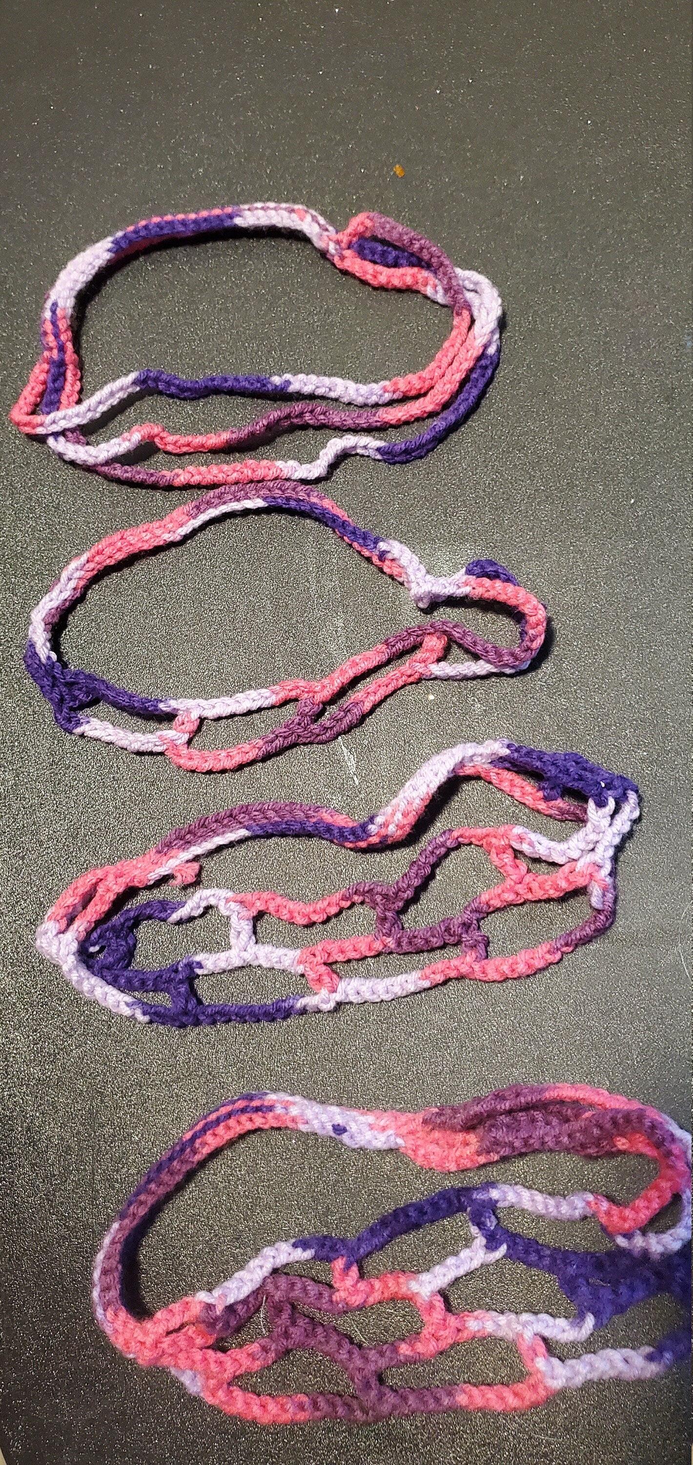 Crochet Headband- Pink and Purple