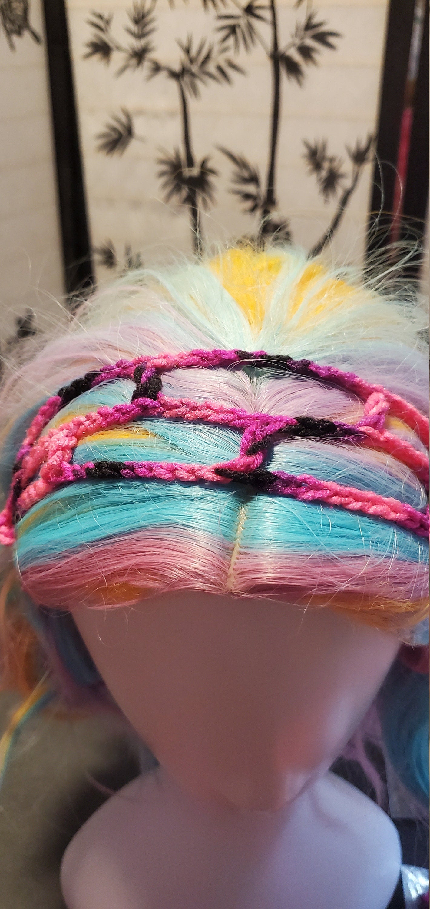 Crochet Headband- Panther Pink