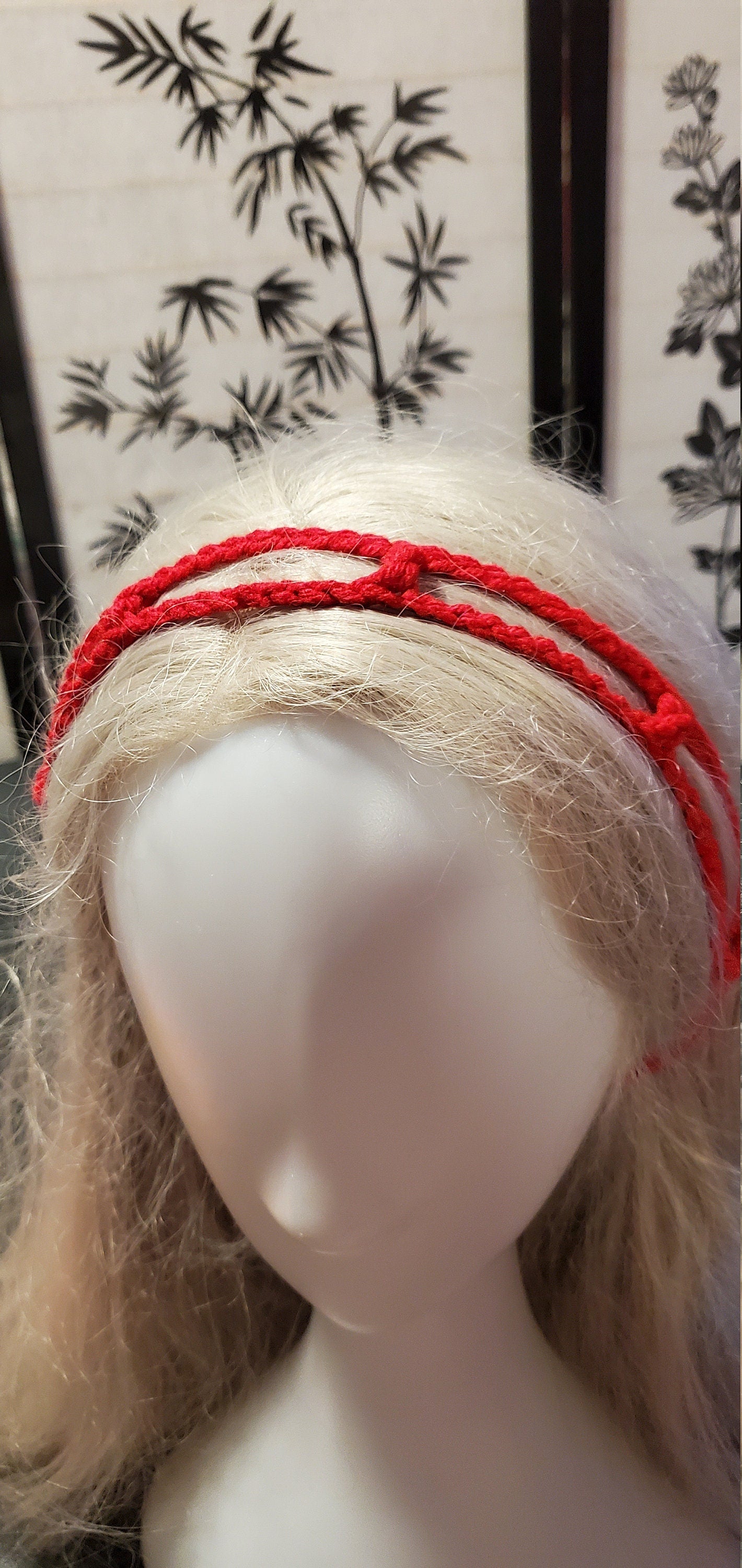 Crochet Headband- Red